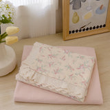 Yeknu  100%Cotton Double-layer Yarn Lace Edge Fluffy Ultra-Soft Quilt for Kids Twin Queen Single Summer Quilt Flat Sheet Pillowcases