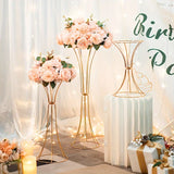 Yeknu  2 high gold vases, artificial flower racks for wedding parties, birthday events, family receptions, Christmas  Halloween decor