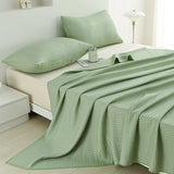 Yeknu High-end Waffle Plaid Ice Silk Summer Blanket for Bed Double Side Cool Feel Silk Air Conditioning Quilt Cooling Duvet Comforter