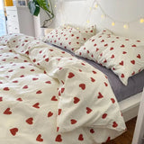 Yeknu Ins Style Bedding Set No Filler Purple Tulip Fashion Duvet Cover Flat Sheet Pillowcase Girls Boys Single Double Size Bed Linen