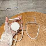 Yeknu  for Magsafe Wrist Chain Transparent Case for Samsung Galaxy Z Flip 7 6 5 4 3 ZFlip Bracelet Hard PC Shockproof Ins Korean Cover
