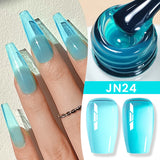 Yeknu  Jelly Transparent Gel Nail Polish Nude Pink  Color UV Soak Off Gel Varnish Jade Nail Art Gel 10ml Design Manicure