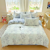 Yeknu  Cotton printing four-piece quilt cover student dormitory single bed sheet bedding three-piece set