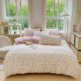 Yeknu  Class A super soft jacquard cloud yarn cotton four-piece set, bed sheet, bed hat, quilt cover, student dormitory bed