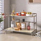 Yeknu  Metal Desktop Layered Storage Rack, Double-Layer Desk Storage Rack, Water Cup and Coffee Cup Storage Rack, Bathroom Cosmetics St