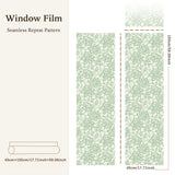Yeknu  Funlife Lace Window Decal Sticker Spring Summer Green Electrostatic Film No Glue Design round Shape Decorative PVC Material