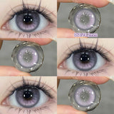 Yeknu  1 Pair Myopia Fashion Lens Prescription Colored Contact Lenses Beauty Pupils Purple Eye Lenses Blue Eye Color Lenses