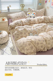 Yeknu 2025 new class A knitted cotton four-piece set, small fresh quilt cover, bed sheet floral dormitory three-piece set