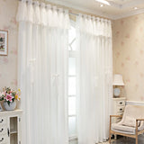 Yeknu  Double Layer Thickened Blackout Curtain with Butterfly Knot Decoration, Modern Minimalist Style Drapes for Bedroom Living Room W