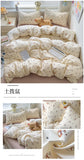Yeknu 2025 new class A knitted cotton four-piece set, small fresh quilt cover, bed sheet floral dormitory three-piece set