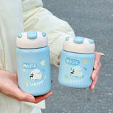 Yeknu  260ml/360ml Cute Stainless Steel 316 Thermal Flask With Straw Leak-Proof Mini Fashion Student Kids Thermal Bottle Travel Tumbler