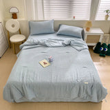 Yeknu  new seersucker summer cool quilt double yarn summer air conditioner thin quilt machine washable student dormitory quilt