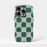 Yeknu  Fashion Green Plaid Phone Case for IPhone 17 16 15 14 13 12 11 X XS XR XSMAX 7 8 Air Pro Max Plus Luxury Double-layer Back Cover