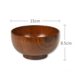 Yeknu  Japanese Sour Jujube Wood Bowl Adult and Children's Wood Bowl Kitchen Food Containers Rice Salad Noodles Bowl HouseholdTableware