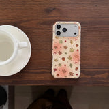 Yeknu  Dizzying Ginkgo Maple Leaf Nut Flower Soft Protective Phone Back Cover Case for iPhone 13 14 15 16 17 Pro Max 17Air Glossy Case