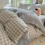 Yeknu  New All-cotton Milk Fleece High Grammage Warm Single Quilt Cover Single-sided Velvet Printed Duvet Cover for Autumn Winter