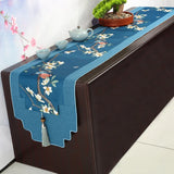 Yeknu Chinese Style TV Cabinet Cover Cloth New Multiple Options Embroidery Tassel Bedside Towel Wedding Table Decoration Table Runner