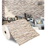 Yeknu  70cmx10m Self-adhesive Wallpaper Decoration Antique Foam Brick Wallpaper Living Room Bedroom Waterproof 3D Wall Sticker