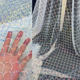 Yeknu  1 Yards Fish Scale Sequin Glitter Fabric Net Embroidery Spring and Summer for DIY Sewing Clothes Skirts Dresses Handmade Cloth