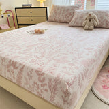 Yeknu Elastic Fitted Sheet Floral Style Bedsheet Soft Bed Cover Home Bed Linen Sheets drap de lit (Pillowcase Need Order)