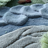 Yeknu Handmade Pastoral Style Lawn Oasis Irregular Shape Carpet for Bedroom Living Room Tea Table Bedside Blanket Moss Wool Customized