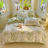 Yeknu  Cotton printing four-piece quilt cover student dormitory single bed sheet bedding three-piece set