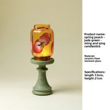Yeknu  candle holder, traditional green Zen atmosphere lamp, creative ceramic glass decoration, home decoration