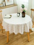 Yeknu Round Tablecloth PVC Plastic Waterproof Oil-proof Table Cover Floral Printed Home Kitchen Dining Tablecloth Table Decor Supplies