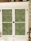 Yeknu  Funlife Lace Window Decal Sticker Spring Summer Green Electrostatic Film No Glue Design round Shape Decorative PVC Material