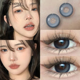 Yeknu  1 pair Natural Lenses Korean Lenses Colored Contact Lenses with Prescription Blue Lenses Big Eye Lenses Wholesales