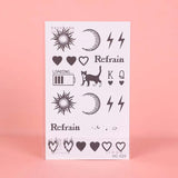 Yeknu  Sun and moon, lasting 1-2 weeks waterproof, temporary tattoo stickers, realistic semi-permanent fake tattoos for the fingers