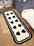 Yeknu  50*160cm Mini Hearts Rug Door Tufting Mat Soft Thick Fluffy  Door Floor Carpet Bathroom Absorbent Toilet Kitchen Rug