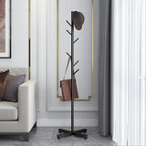 Yeknu  Free-Standing Metal Coat Rack with 7 Hooks Tree-Branch Clothing Stand for Hats Bags & Scarves Space-Saving Entryway Organizer