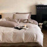 Yeknu High-end Jacquard 100% Cotton Bedding Set Luxury Skin-friendly Duvet Cover Set with Sheets Hygroscopic Breathable Quilt Cover