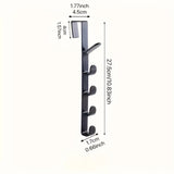 Yeknu  4pcs, 5 hooks storage rack, suitable for bathroom, bedroom and wardrobe storage, practical hooks