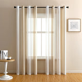 Yeknu  2 Panels Striped Sheer Curtains Semi Sheer Voile Window Window Treatment Grommet Top Drapes for Living-Room Bedroom Office