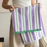 Yeknu  Fashion Striped Cotton Towel Soft Absorbent Adult BathTowel Face Towel Household Towels Luxurious Hotel Bath Supply Beach Towels