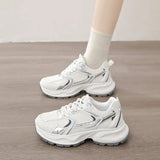 Yeknu  Versatile platform spring new fashion casual sports shoes women breathable ultra-light running dad shoes
