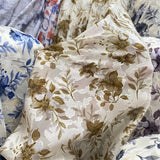 Yeknu  100x150cm Jacquard Chiffon Fabric Summer for Dresses Skirts Shirt T-shirt Sewing Needlework Cloth Thin Soft Breathable Flower