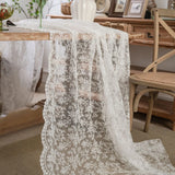 Yeknu  Table Cloth Cake Photography Background Embroidery Prop Cloth White Tablecloth