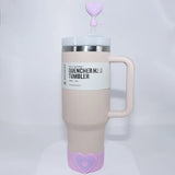 Yeknu  1PC Silicone Heart Straw Covers Reusable Star Straw Toppers Drinking Caps Straws Stopper for Stanley 10mm Tumbler Accessories