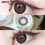 Yeknu  2PCS Color Contact Lenses (Pearl Series) Brown Natural Lenses Gray High Quality Eye Contacts 14.5mm Big Pupil Beauty Lense