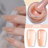 Yeknu  10ml Jelly Nude Gel Nail Polish Crystal Translucent Coffee Soak Off Semi-Permanent Varnish Base Top Coat Manicure