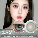 Yeknu  2PCS New Gray Prescription Contact Lenses Fashion Pupils Cosmetics Eye Color Lenses Myopia Colored Contact Lenses Brown