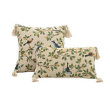 Yeknu  Cotton Linen Flower Cushion Pillowcase Retro European Style Living Room Sofa Backrest High Precision Jacquard Cushion Cover