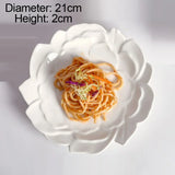 Yeknu  Chinese style Creative flower shaped ceramic tableware, home kitchen restaurant supplies dishes cake exquisite dining plate, 1Pc