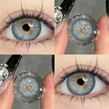 Yeknu  2PCS New Color Contact Lenses with Prescription Natural Blue Contact Lens Brown Pupils Beauty Eyes Lenses Siri Series