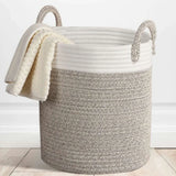 Yeknu  Cotton Rope Hamper Clothing Storage Basket Toy Debris Storage Basket Collapsible Organizer
