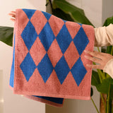 Yeknu  Color Matching Pure Cotton Towels Yarn-dyed Face Soft Towel Class Long-staple  Absorbent Bath Towel  Kids Towel