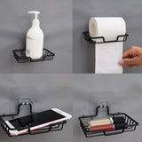 Yeknu  Stainless steel bathroom soap box wall mounted drilling-free kitchen sponge bathroom saving storage essential